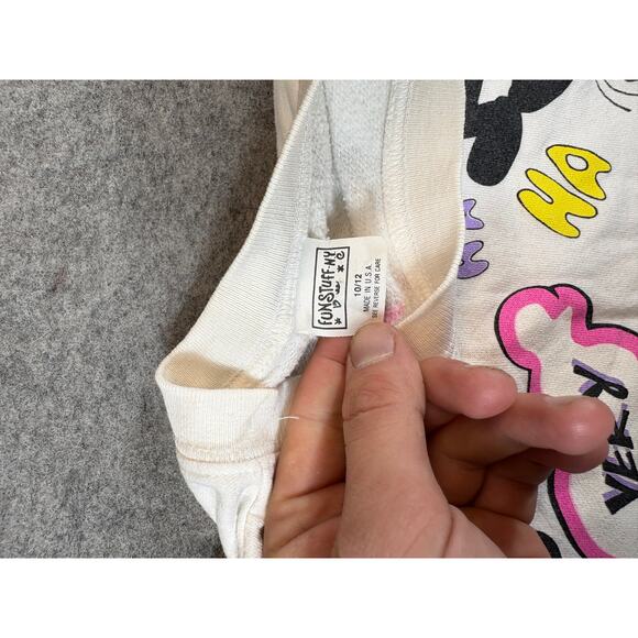 VINTAGE Felix The Cat Sweatshirt Kids 10/12 White Very Funny FunStuff Crewneck - Picture 6 of 7